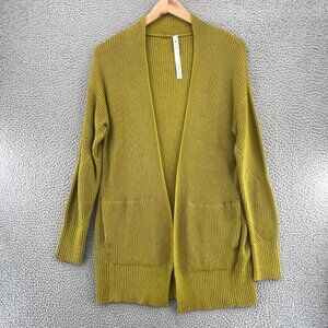 Lululemon Cashlu Sweater Wrap Cardigan Womens Medium Large Green Cashmere Blend